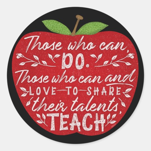 引用文スクール教え先生レッドアップル ラウンドシール (正面)