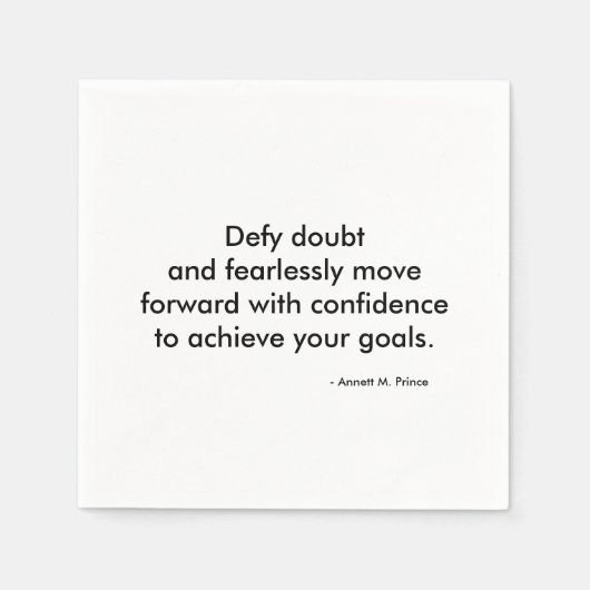 引用文ス感動的ホワイトカクテルナプキン スタンダードカクテルナプキン (正面)