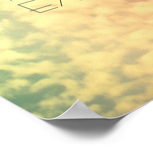 引用文タイポグラフィポスター文字オン雲 ポスター (角)