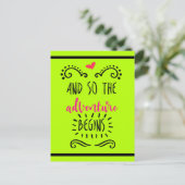 引用文タイポグラフィ |そうして冒険が始まる ポストカード (スタンド正面)