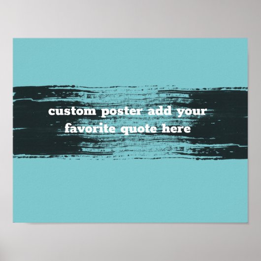 引用文ティール（緑がかった色）と黒を文字で追加 ポスター (正面)