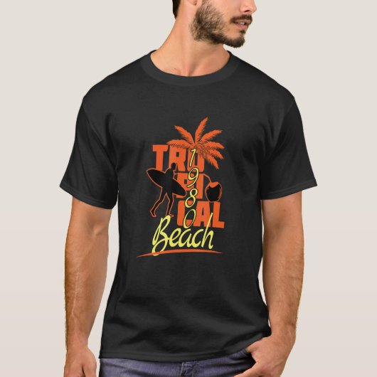 引用文トロピカルビーチレトロサマー Tシャツ (正面)