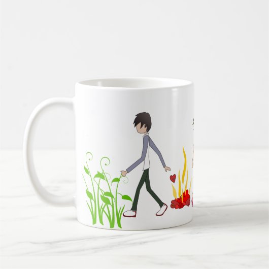 引用文ハートブレイクと強さの克服 コーヒーマグカップ (左)