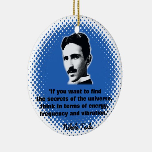 引用文バイニコラテスラTシャツ セラミックオーナメント (右)