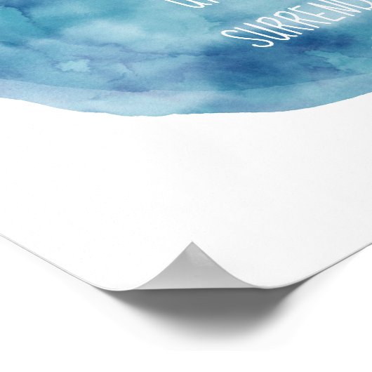 引用文バイ感動的ラオスTzu on blue water color ポスター (角)