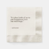 引用文パーソナライズされたまたはソングリリック結婚のナプキン 縁ありカクテルナプキン (正面)