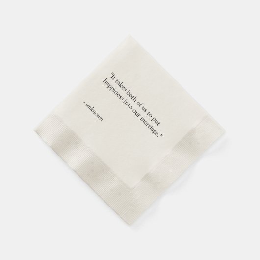 引用文パーソナライズされたまたはソングリリック結婚のナプキン 縁ありカクテルナプキン (角)