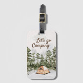 引用文パーソナライズされたウォーターカラーキャンピングin自然 ラゲッジタグ (正面縦)