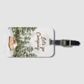引用文パーソナライズされたウォーターカラーキャンピングin自然 ラゲッジタグ (正面横)