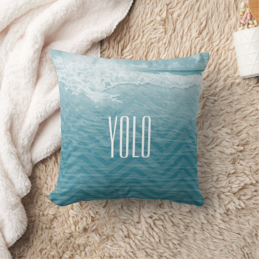 引用文パーソナライズされたビーチYOLOあなたは一度だけ生きる クッション (ブランケット)