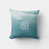 引用文パーソナライズされたビーチYOLOあなたは一度だけ生きる クッション (正面)