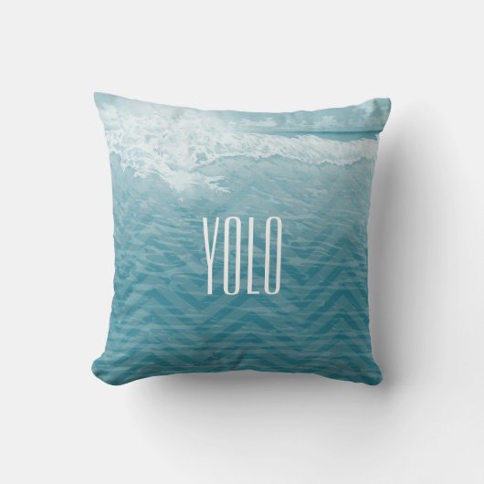 引用文パーソナライズされたビーチYOLOあなたは一度だけ生きる クッション (正面)