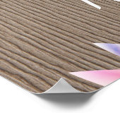 引用文パーソナライズされたヴィンテージロータスフラワーウッド ポスター (角)