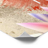 引用文パーソナライズされたヴィンテージロータスフラワーカスタム ポスター (角)