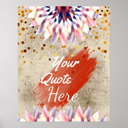 引用文パーソナライズされたヴィンテージロータスフラワーカスタム ポスター (正面)