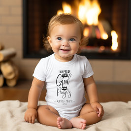 引用文パーソナライズされた神は祈りの言葉に答える ベビーボディスーツ