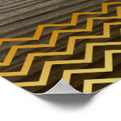 引用文パーソナライズされた金ゴールドヴィンテージロータスフラワー ポスター (角)