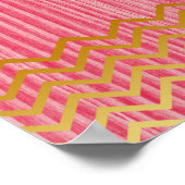 引用文パーソナライズされた金ゴールドヴィンテージロータスフラワー ポスター (角)