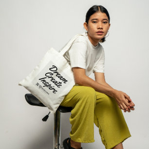 引用文ビジネスロゴ  会社のプロモーション ラージトートバッグ