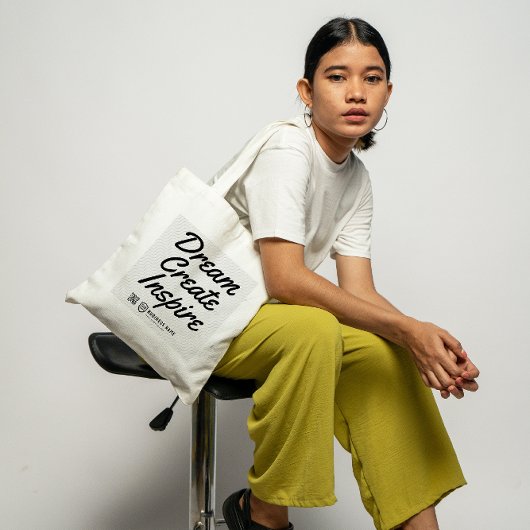 引用文ビジネスロゴ |会社のプロモーション ラージトートバッグ