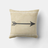 引用文ピロー矢印デザインブラックとタン クッション (裏面)
