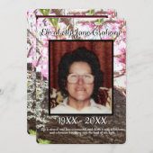 引用文ピーチ開花ツリーバックグラウンド葬儀 プログラム (正面/裏面)