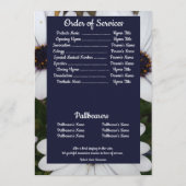 引用文フォトアフリカデイジー背景葬儀 プログラム (裏面)