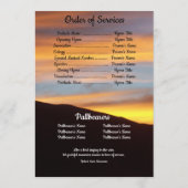 引用文フォトオレンジ色の夕焼け背景葬儀 プログラム (裏面)