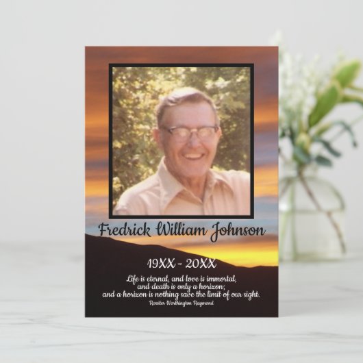 引用文フォトオレンジ色の夕焼け背景葬儀 プログラム (スタンド正面)