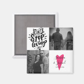 引用文フォトコラージバレンタインデーのカード マグネット (正面/裏面)