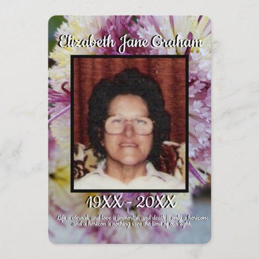 引用文フォトスパイダーママフローラ背景葬儀 プログラム (正面)