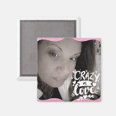 引用文フォトバレンタインデー引用文ピンク マグネット (正面/裏面)