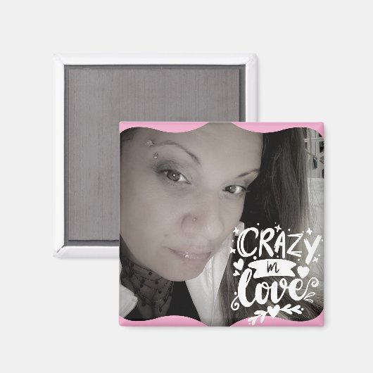 引用文フォトバレンタインデー引用文ピンク マグネット (正面/裏面)