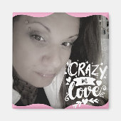 引用文フォトバレンタインデー引用文ピンク マグネット (正面)