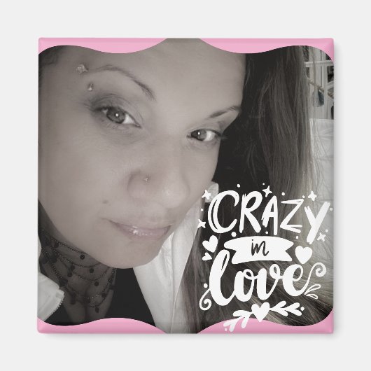 引用文フォトバレンタインデー引用文ピンク マグネット (正面)