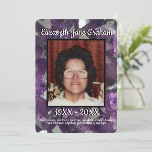 引用文フォトパープルアメジストクリスタル葬儀 プログラム (スタンド正面)