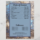 引用文フォトブルーグリーンラブラドーライト葬儀 プログラム (裏面)