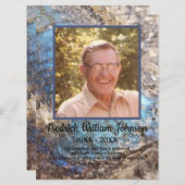 引用文フォトブルーグリーンラブラドーライト葬儀 プログラム (正面/裏面)