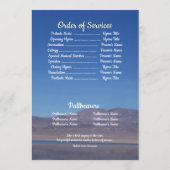 引用文フォトレイクと山の背景葬儀 プログラム (裏面)