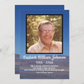 引用文フォトレイクと山の背景葬儀 プログラム (正面/裏面)