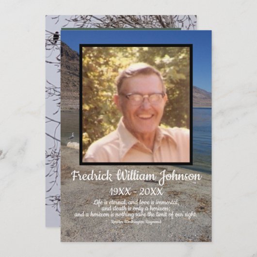 引用文フォトレイクシーガル背景葬儀 プログラム (正面/裏面)