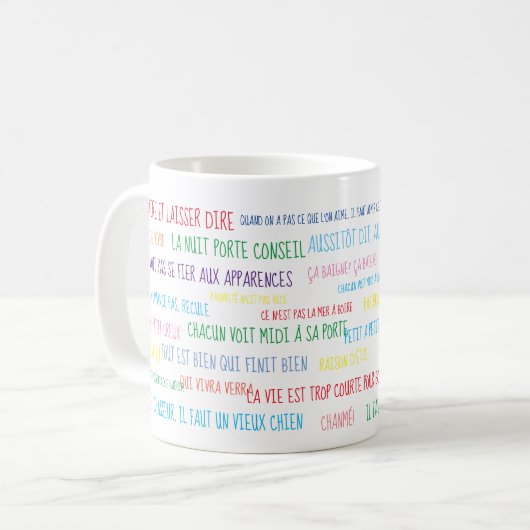 引用文フランスのクラシックマグカップ、325 mlコーヒーマグカップ コーヒーマグカップ (正面左)