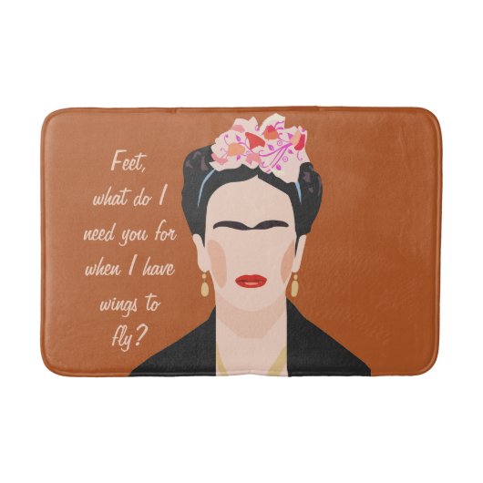 引用文フ感動的リダカホイラストレーション女性 バスマット (正面)