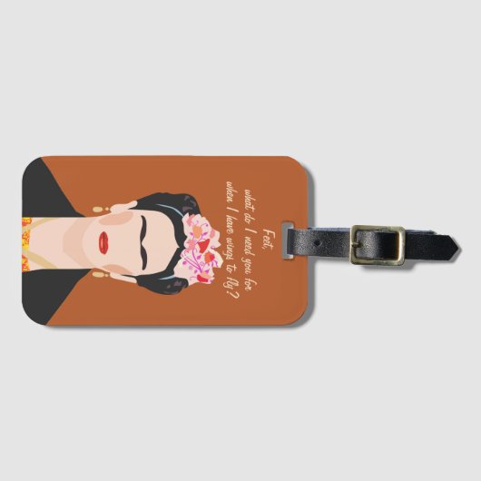 引用文フ感動的リダカホイラストレーション女性 ラゲッジタグ (正面横)