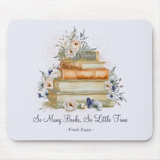 引用文ブッカスタムクヴィンテージベージュブルーバラ マウスパッド (正面)