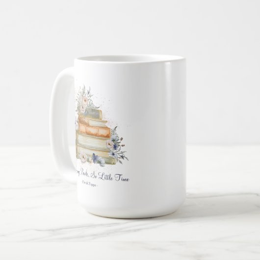 引用文ブッカスタムクヴィンテージベージュブルーフラワーズ コーヒーマグカップ (正面左)