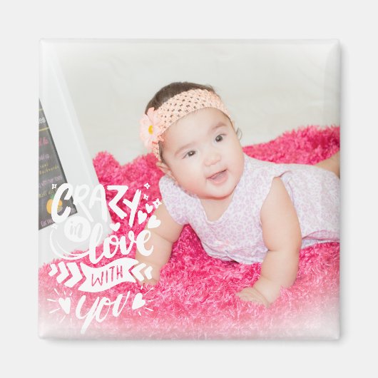 引用文ベビー写真バレンタインデー マグネット (正面)