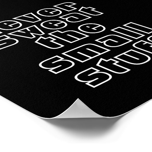 引用文ポスターは決して小さな物を汗をかかない ポスター (角)