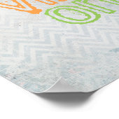 引用文ポスター良い雰囲気のみシボロン灰色と青 ポスター (角)