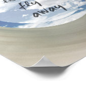 引用文ポスター遠くに青空と雲を飛ぼう ポスター (角)